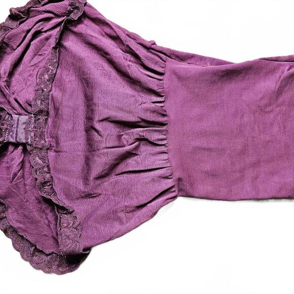 Ritchi Women's Shapewear with Puff Sleeves and Lace Detail - Picture 3 of 7